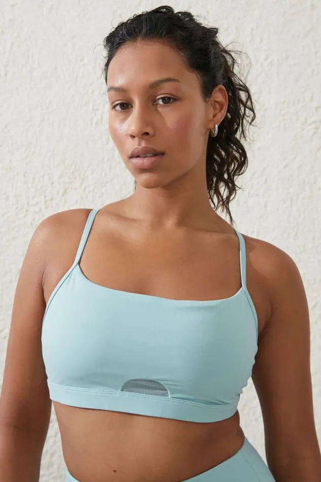 Ultra Luxe Mesh Strappy Crop Sea Glass Women Cotton On Tops
