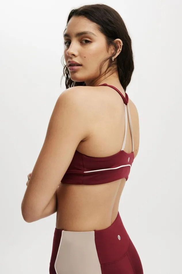 Ultra Soft Elastic Racer Crop Cabernet Coconut Milk Women Cotton On Tops