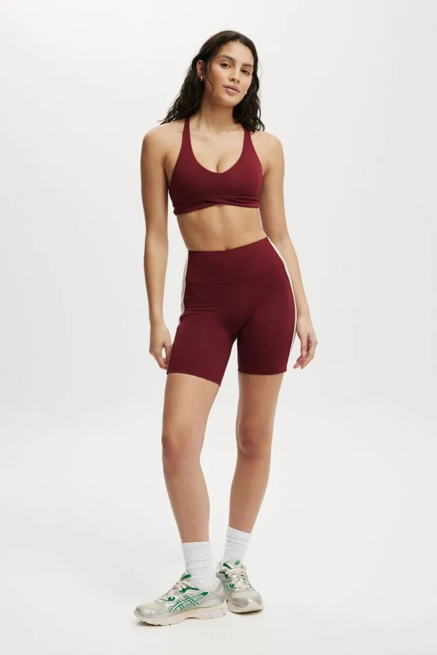 Ultra Soft Elastic Racer Crop Cabernet Coconut Milk Women Cotton On Tops