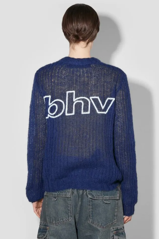 Unbrushed Mohair Open Knit Navy Women MISBHV Knitwear