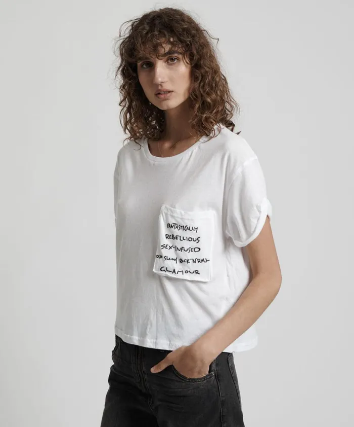 UPSIZED REBEL POCKET TEE Women One Teaspoon Basic Tees