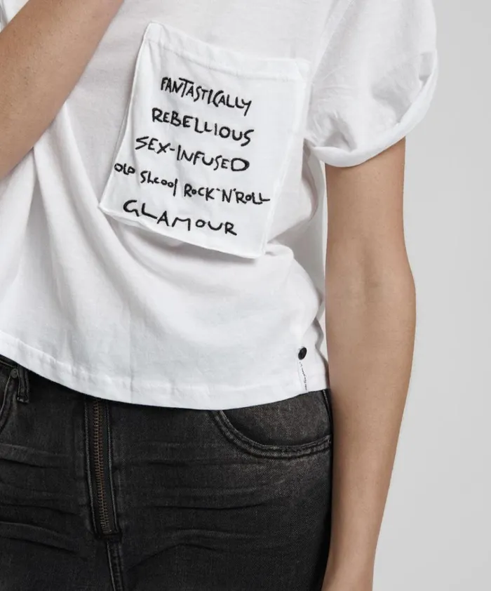 UPSIZED REBEL POCKET TEE Women One Teaspoon Basic Tees