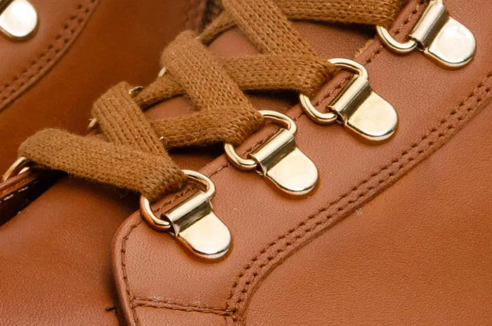 Vinci Leather Boots and Booties The Belgrano Tan Leather LaceUp Ankle Boot With A Side Zipper 8211 Women