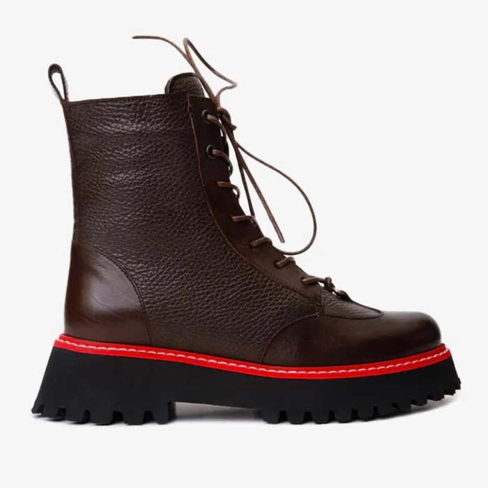 Vinci Leather Boots and Booties The Yildiz Brown Leather LaceUp Ankle Boot With A Side Zipper 8211 Women Vinci Leather Boots and Booties The Yildiz Brown Leather LaceUp Ankle Boot With A Side Zipper 8211 Women