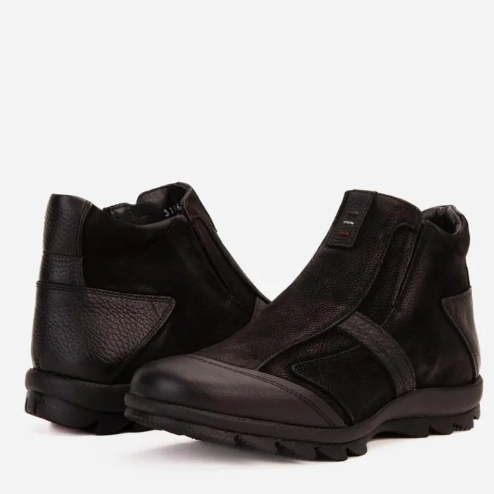 Vinci Leather Boots The Montreal Suede Black Leather Casual ZipUp Ankle Boot 8211 Men