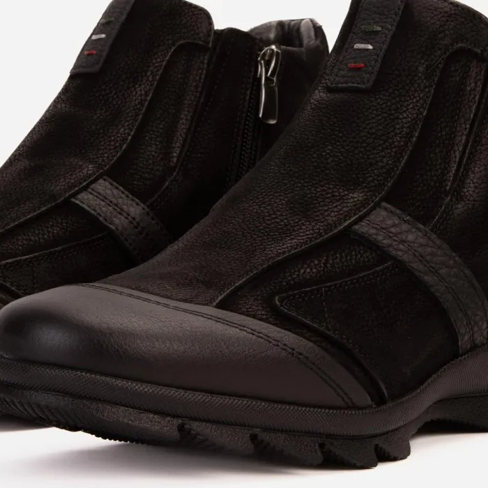Vinci Leather Boots The Montreal Suede Black Leather Casual ZipUp Ankle Boot 8211 Men