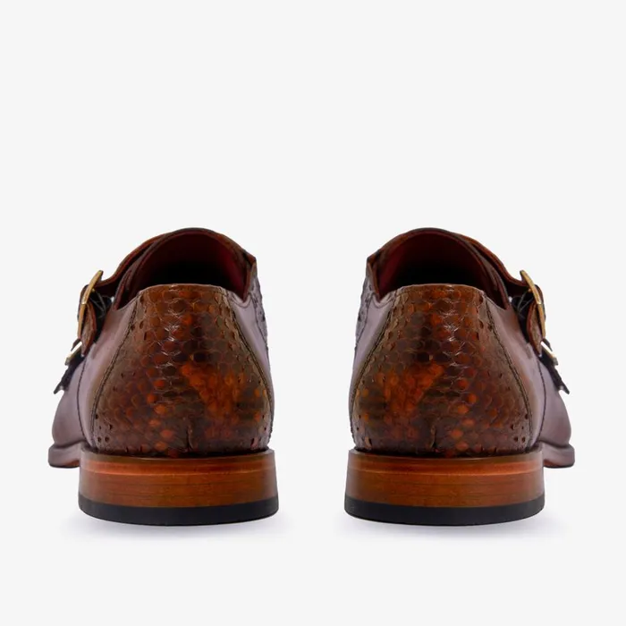 Vinci Leather Dress Shoes The Bishkek Tan Leather Cap Toe Double Monk Strap Shoe 8211 Men