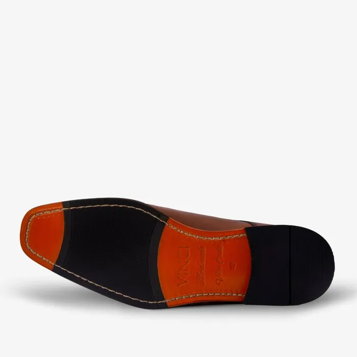 Vinci Leather Dress Shoes The Bishkek Tan Leather Cap Toe Double Monk Strap Shoe 8211 Men