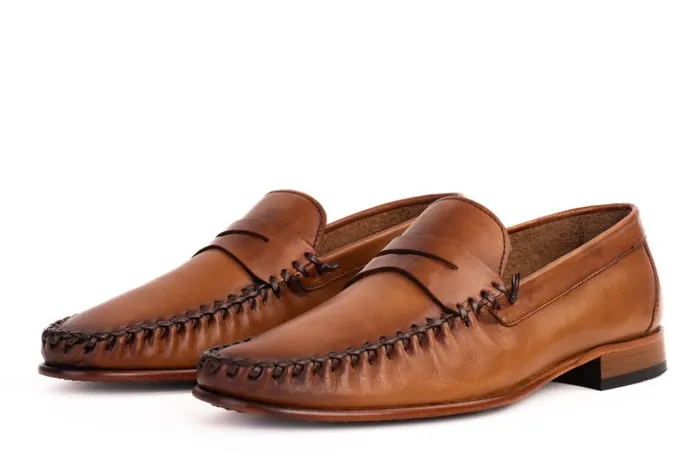 Vinci Leather Dress Shoes The Eregli Tan Leather Penny Loafer Shoe 8211 Men