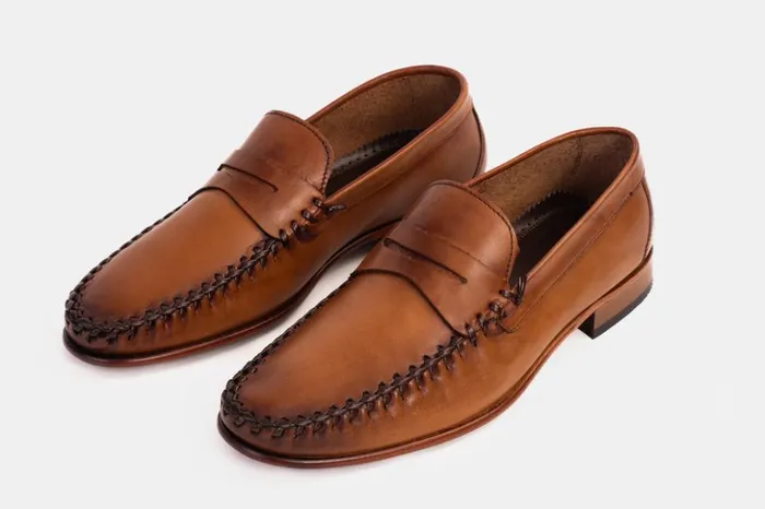 Vinci Leather Dress Shoes The Eregli Tan Leather Penny Loafer Shoe 8211 Men