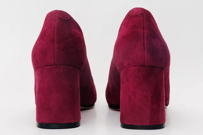 Vinci Leather Heels The California Burgundy Suede Leather Block Heel Pump Shoe 8211 Women