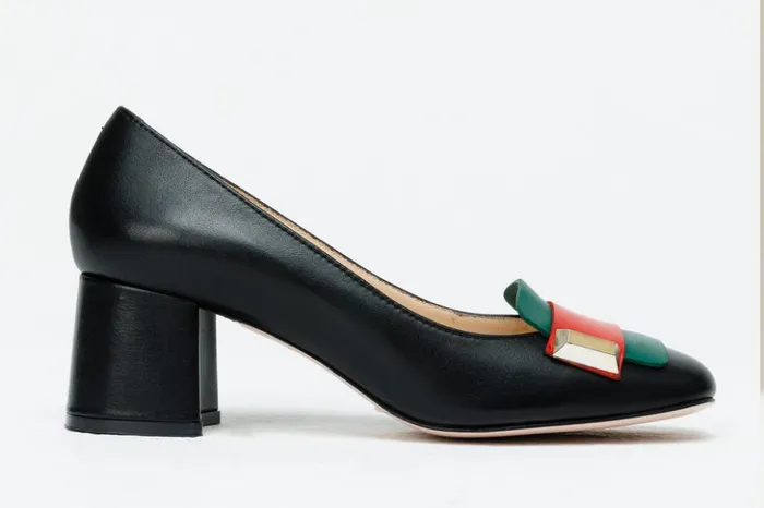 Vinci Leather Heels The Olney Black Leather Block Heel Pump Shoe 8211 Women