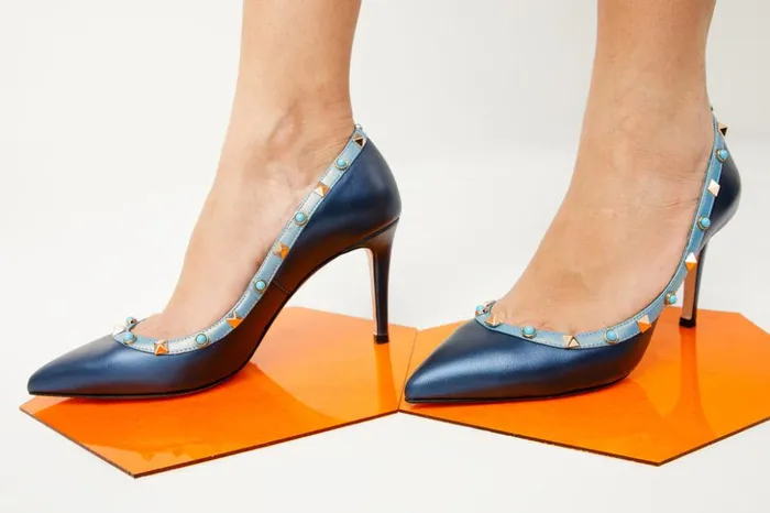Vinci Leather Heels The Tikapur Blue Leather Pump Shoe 8211 Women
