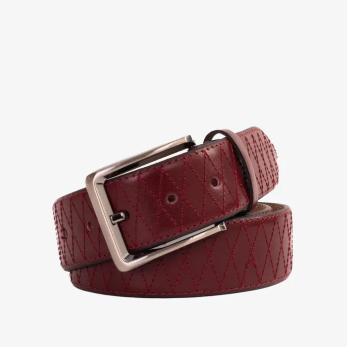 Vinci Leather Leather Belts The Adler Burgundy Leather Belt 8211 Men