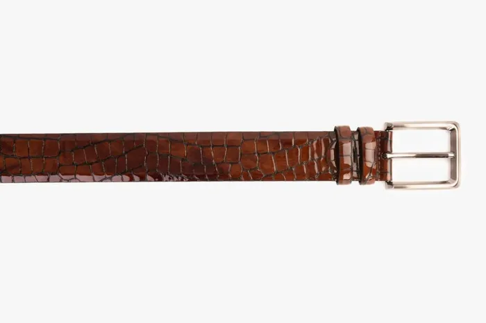 Vinci Leather Leather Belts The Cordova Brown Patent Leather Belt 8211 Men