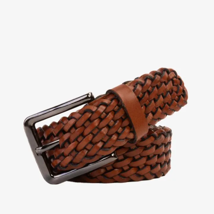 Vinci Leather Leather Belts The Grand Woven Tan Color Leather Belt 8211 Men