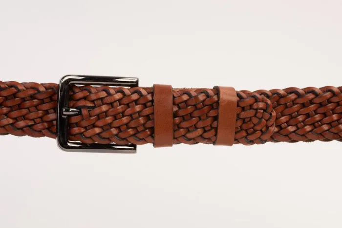Vinci Leather Leather Belts The Grand Woven Tan Color Leather Belt 8211 Men