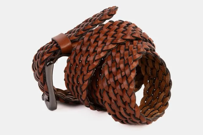 Vinci Leather Leather Belts The Grand Woven Tan Color Leather Belt 8211 Men