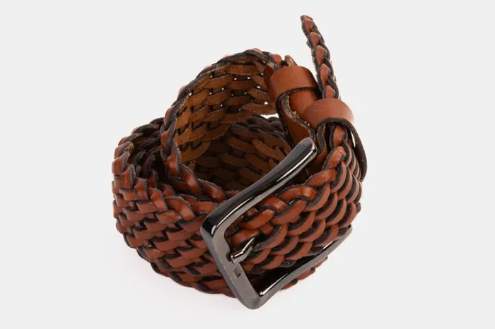 Vinci Leather Leather Belts The Grand Woven Tan Color Leather Belt 8211 Men