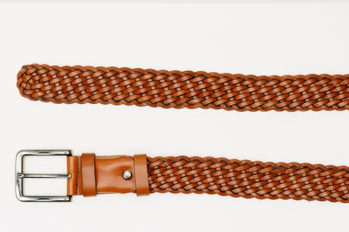 Vinci Leather Leather Belts The Grand Woven Tan Color Leather Belt 8211 Men
