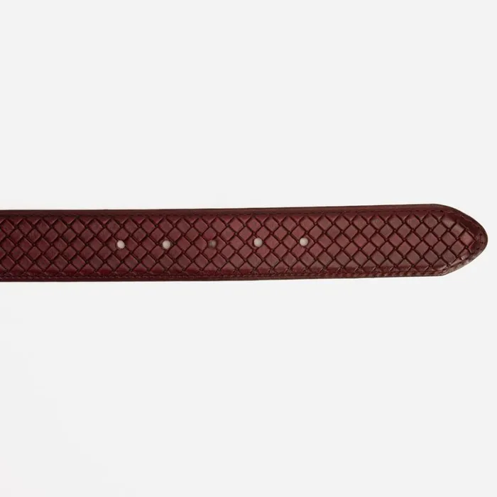 Vinci Leather Leather Belts The Layla Burgundy Woven Pattern Leather Belt 8211 Men