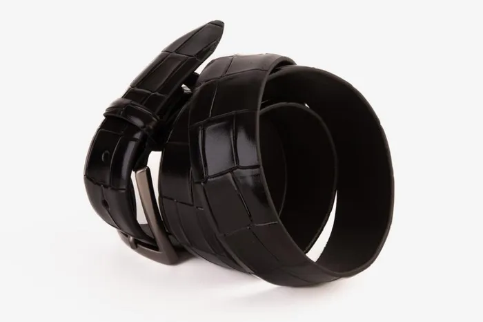 Vinci Leather Leather Belts The Patton Black Color Calfskin Belt 8211 Men