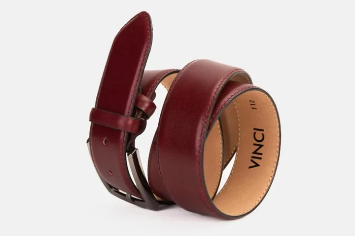 Vinci Leather Leather Belts The Royal Hand Craft Burgundy Leather Belt 8211 Men