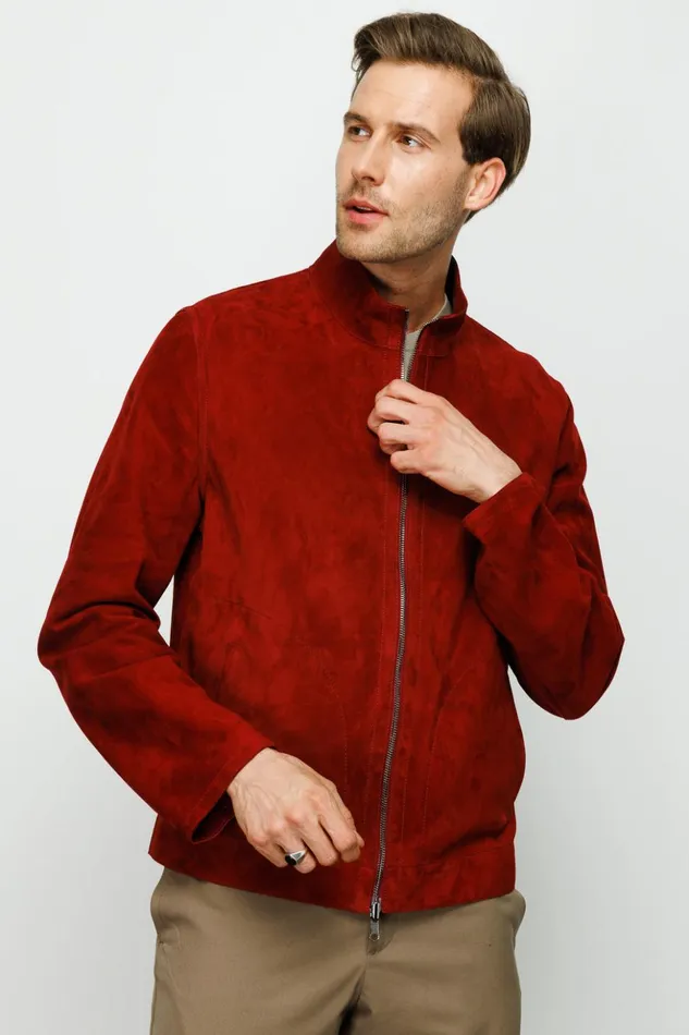 Vinci Leather Leather Jackets The Alba Burgundy Leather Jacket 8211 Men