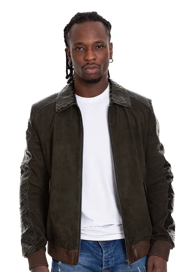 Vinci Leather Leather Jackets The Albendin Green Leather Jacket 8211 Men