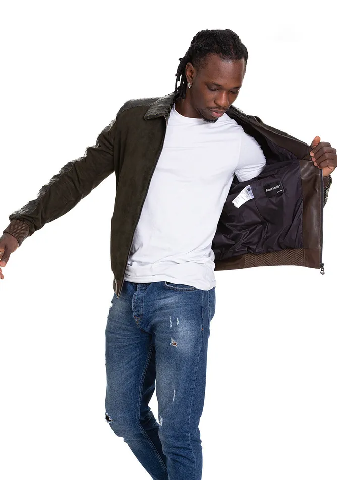 Vinci Leather Leather Jackets The Albendin Green Leather Jacket 8211 Men