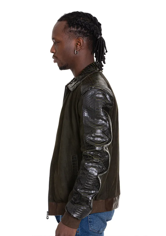 Vinci Leather Leather Jackets The Albendin Green Leather Jacket 8211 Men
