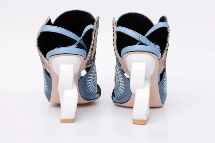 Vinci Leather Sandals The Parama Blue Leather Ankle Strap Sandal 8211 Women