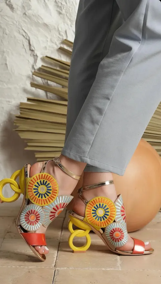 Vinci Leather Sandals The Parama Yellow Leather Ankle Strap Sandal 8211 Women