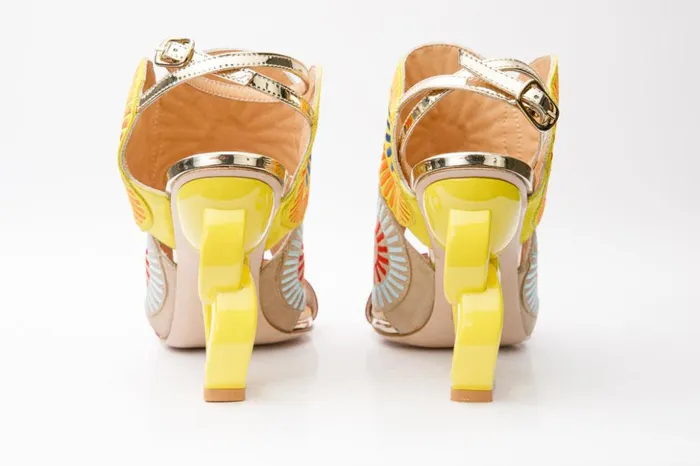 Vinci Leather Sandals The Parama Yellow Leather Ankle Strap Sandal 8211 Women