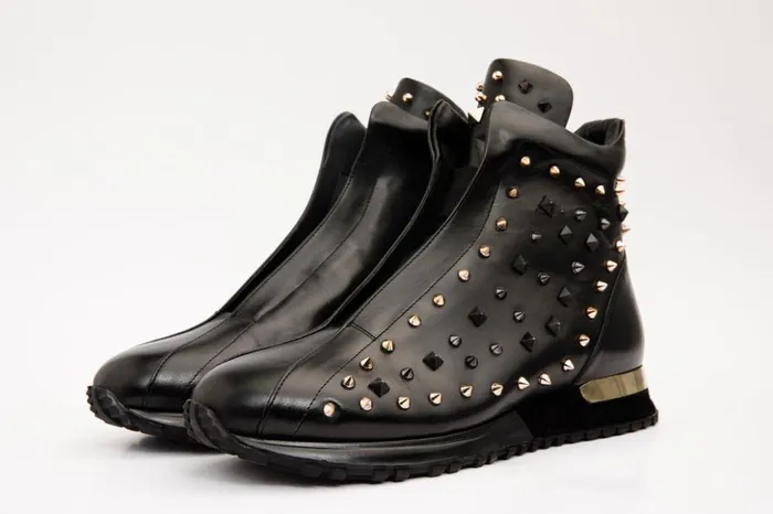 Vinci Leather Sneakers The Infanta HighTop Black Spike Leather Sneaker Limited Edition 8211 Men