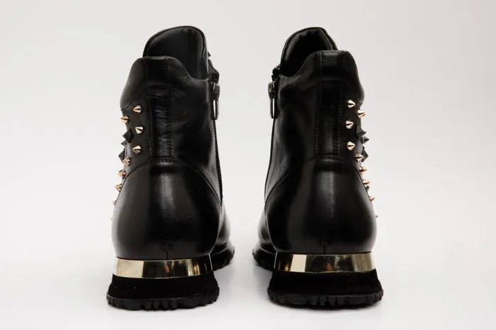 Vinci Leather Sneakers The Infanta HighTop Black Spike Leather Sneaker Limited Edition 8211 Men