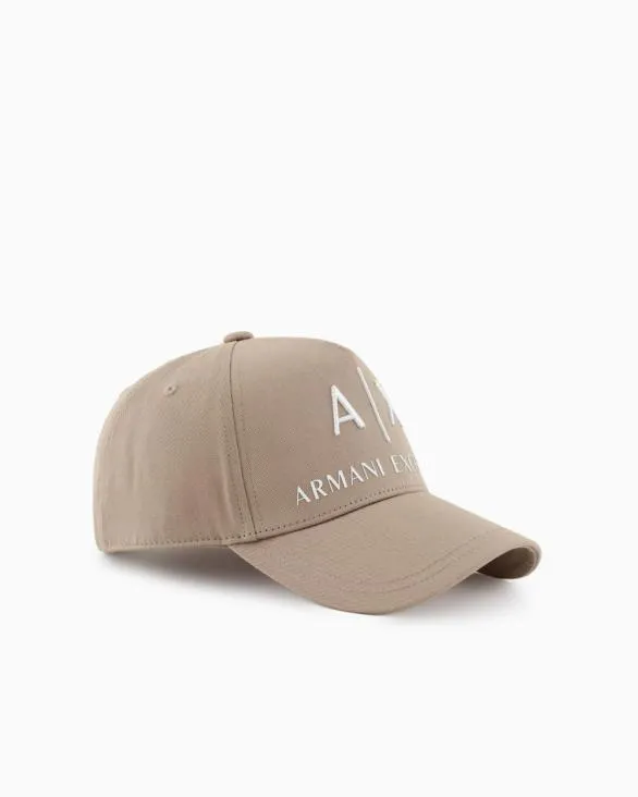 Visor Cap With Logo Beige Men Armani Hats And Gloves