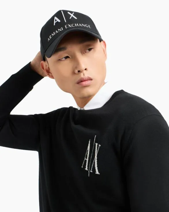 Visor Cap With Logo Black Men Armani Hats And Gloves Visor Cap With Logo Black Men Armani Hats And Gloves