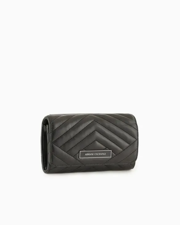Wallet With Flap And Quilted Shoulder Strap Black Women Armani Wallets And Small Leather Goods Wallet With Flap And Quilted Shoulder Strap Black Women Armani Wallets And Small Leather Goods