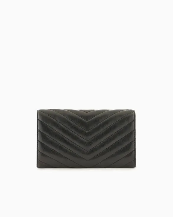 Wallet With Flap And Quilted Shoulder Strap Black Women Armani Wallets And Small Leather Goods Wallet With Flap And Quilted Shoulder Strap Black Women Armani Wallets And Small Leather Goods