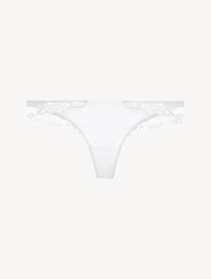 White Cotton Thong Lingerie La Perla G String and Thong