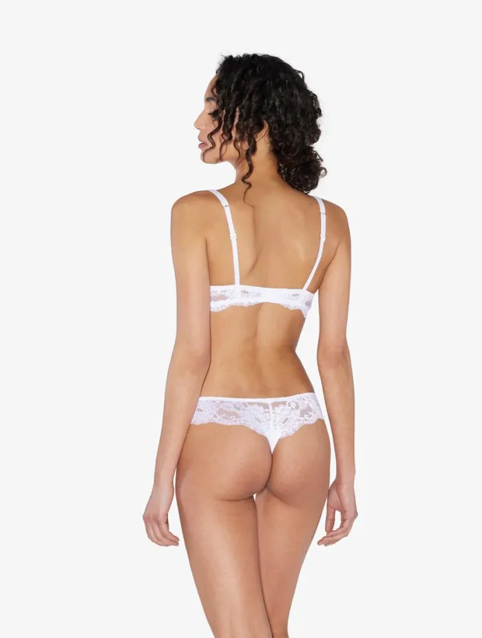 White Cotton Thong Lingerie La Perla G String and Thong