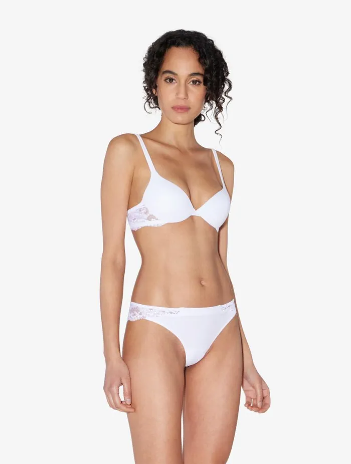White Cotton Thong Lingerie La Perla G String and Thong