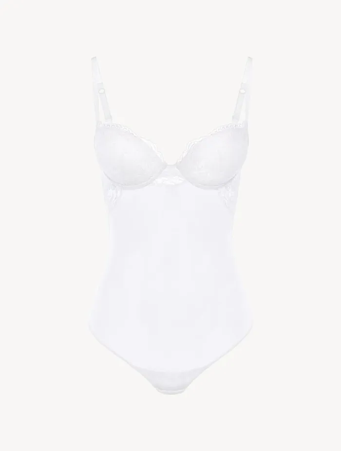 White Lace Bodysuit Lingerie La Perla Bodysuits and Bustiers
