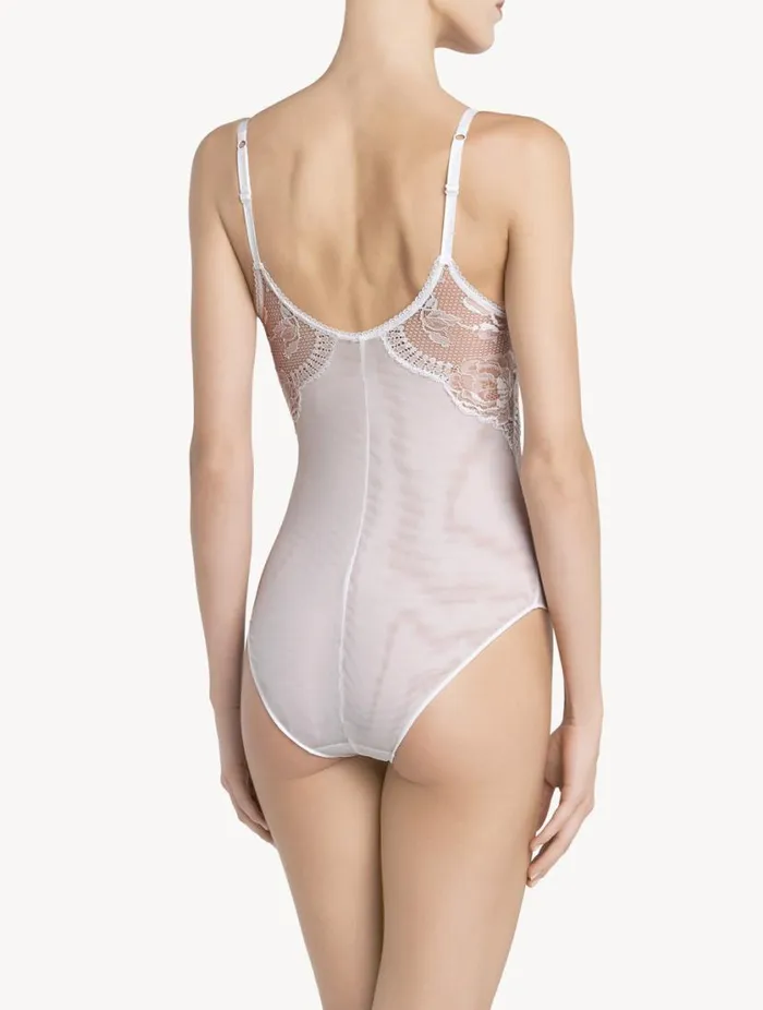 White Lace Bodysuit Lingerie La Perla Bodysuits and Bustiers