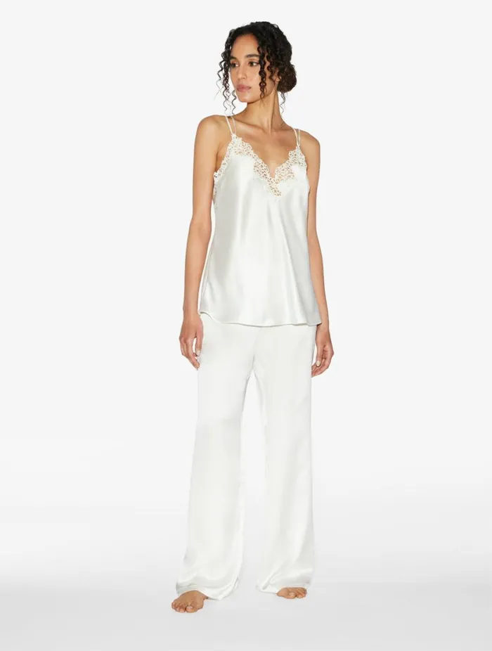 White Silk Trousers Sleepwear La Perla Pajamas