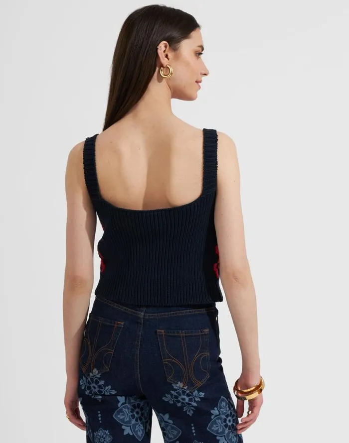 Winset Crop Top Navy Women La Double J Knitwear Winset Crop Top Navy Women La Double J Knitwear