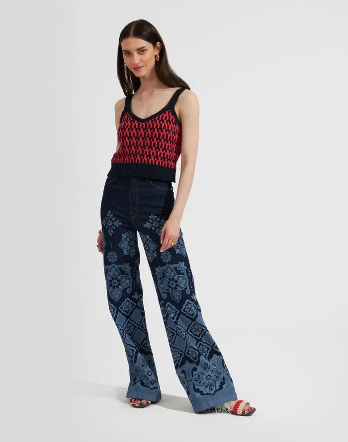 Winset Crop Top Navy Women La Double J Knitwear Winset Crop Top Navy Women La Double J Knitwear