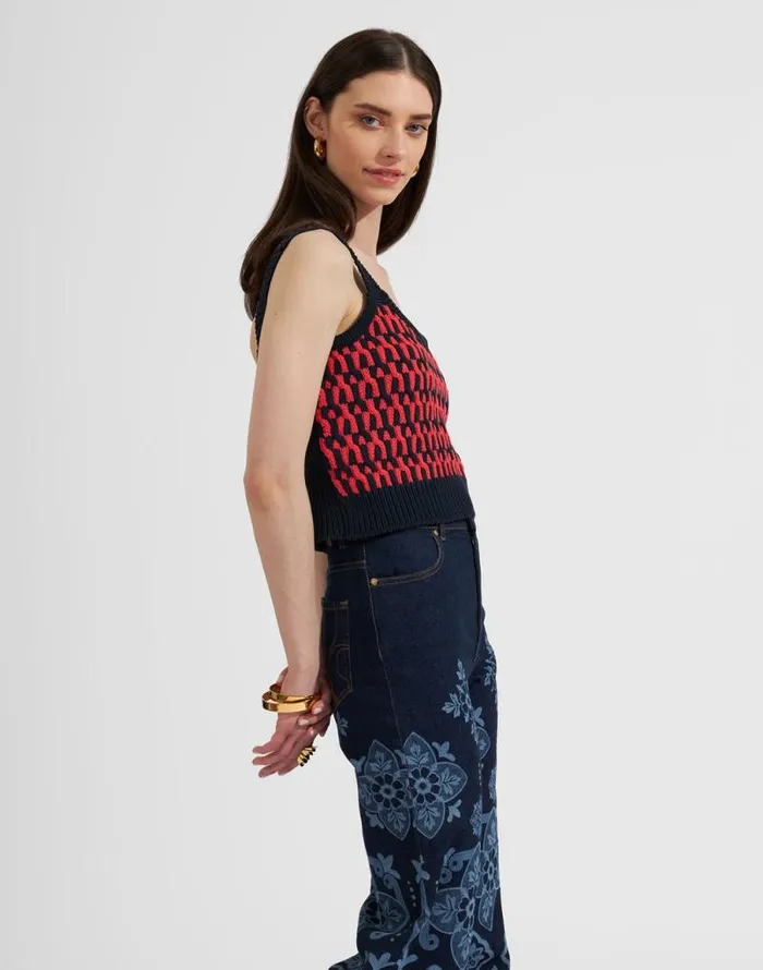 Winset Crop Top Navy Women La Double J Knitwear Winset Crop Top Navy Women La Double J Knitwear