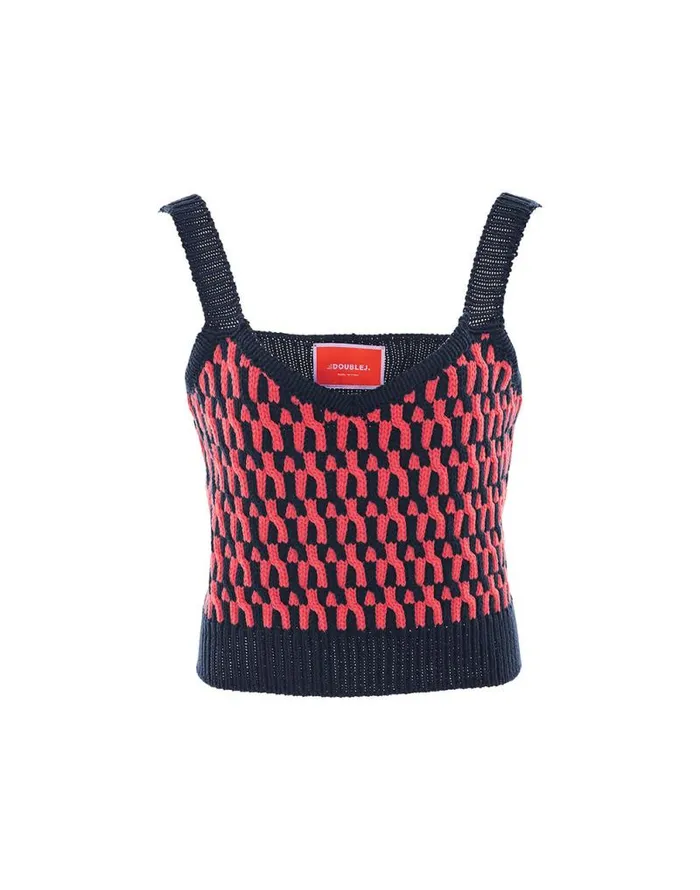 Winset Crop Top Navy Women La Double J Knitwear Winset Crop Top Navy Women La Double J Knitwear